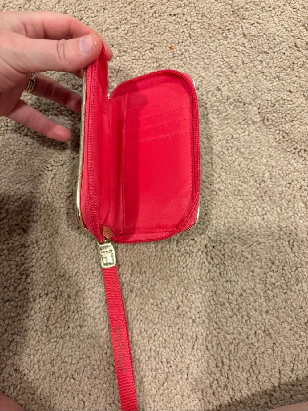 Lilly Pulitzer Coral Floral Wristlet